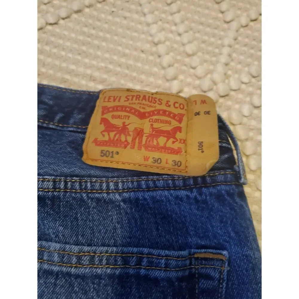 Levi's Men's 501 30x30 Original Straight Fit Jeans - Dark Wash